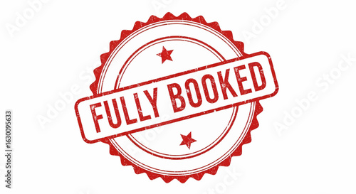 Red Fully Booked vintage seal vector illustration design.