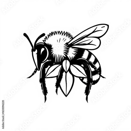 Mason Bee Animal Icon Black