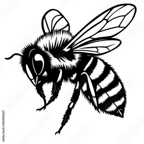 Mason Bee Black Animal Icon