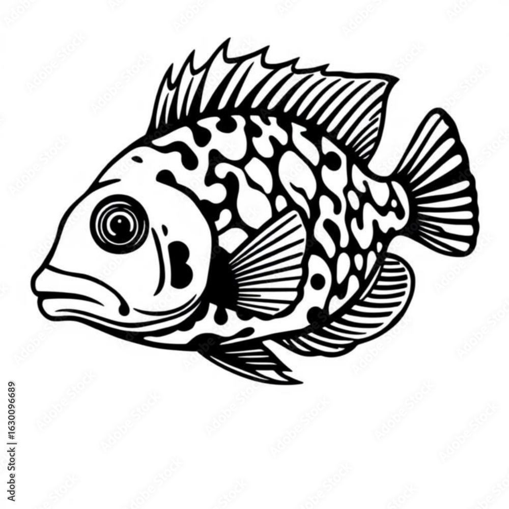 Fototapeta premium Mayan Cichlid Animal Icon