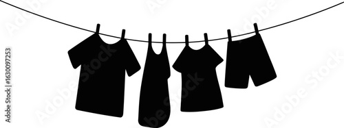  Laundry Hanging on a Clothesline