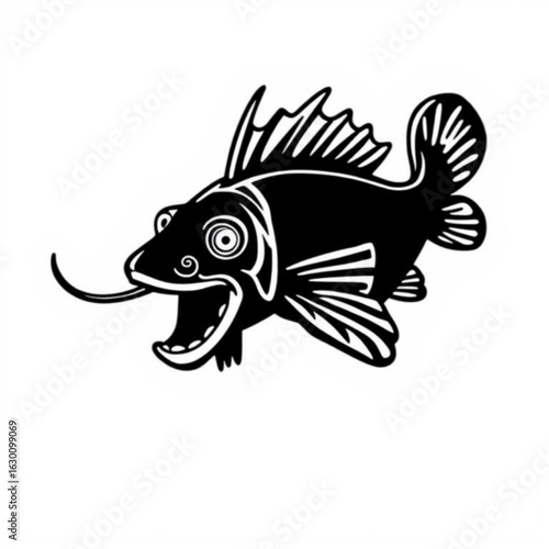 Monkfish Animal Icon - Black