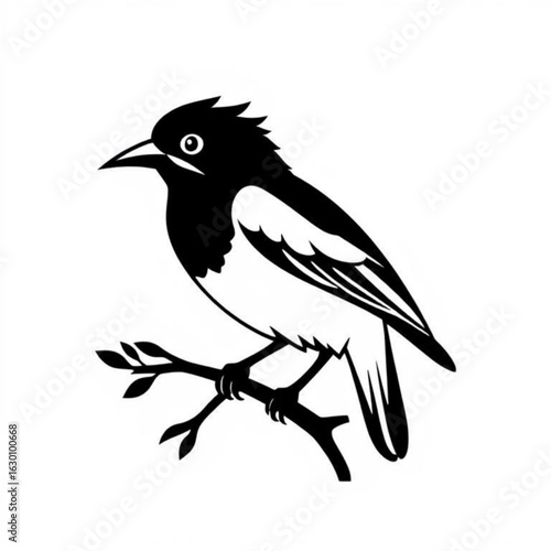 Myna Bird Animal Icon - Black