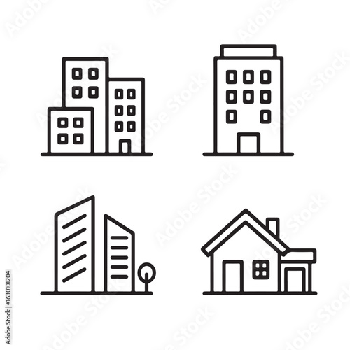 building icon set. 