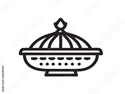 Chicken tikka masala icon in elegant vector design