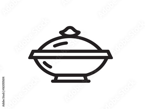 Spiced tikka masala chicken icon in clean flat artwork