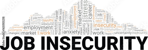 Job Insecurity word cloud conceptual design isolated on white background.