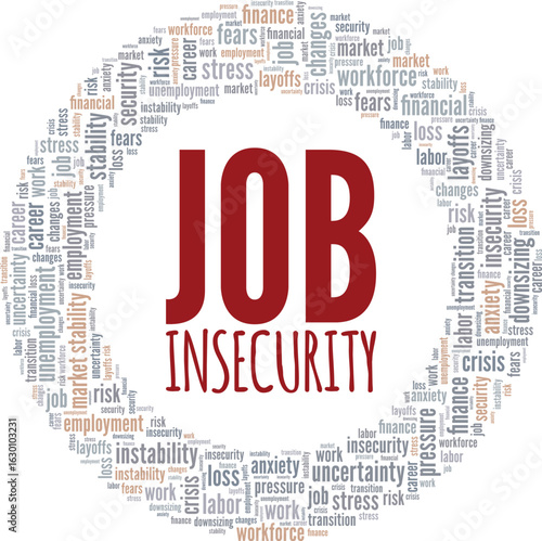 Job Insecurity word cloud conceptual design isolated on white background.