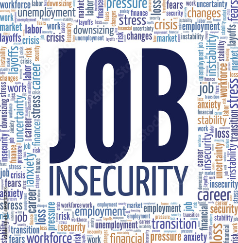 Job Insecurity word cloud conceptual design isolated on white background.