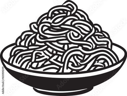 Clean flat chow mein dish icon in modern vector design