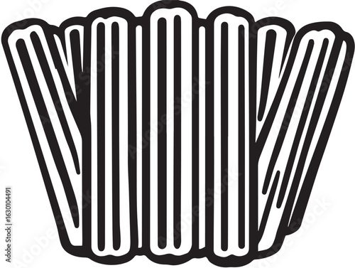 Delicious churros snack icon in modern vector artwork