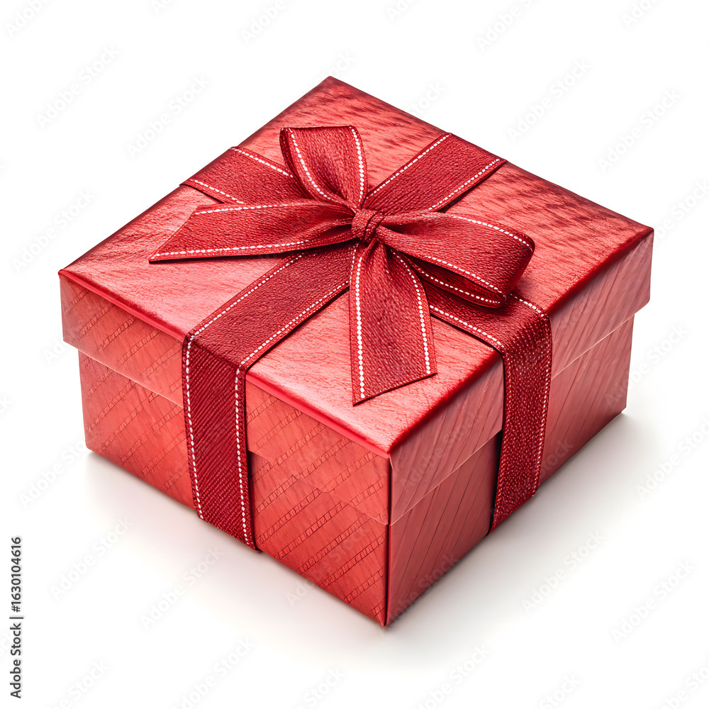 Obraz premium red gift box isolated on white background