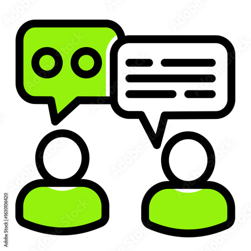 Interactive Speech Bubble Icon from Communication Collection (Outline Color Lineal Style)