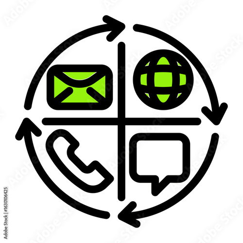 Help Desk Support Icon from Communication Collection (Outline Color Lineal Style)