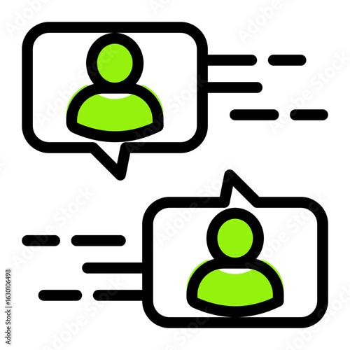 Unified Inbox Chat Icon from Communication Collection (Outline Color Lineal Style)
