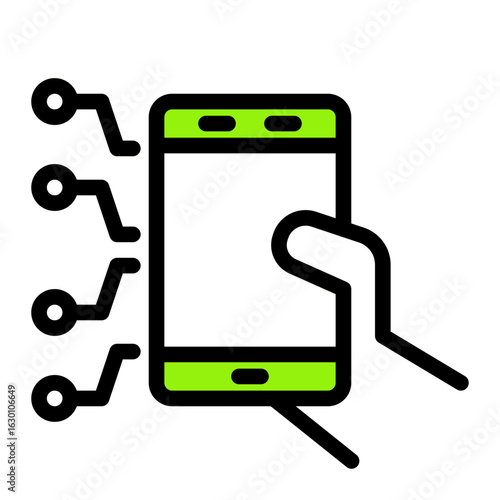 Media Bulletin Update Icon from Communication Collection (Outline Color Lineal Style)