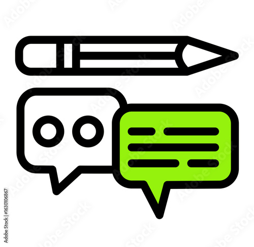 Audio Text Conversion Icon from Communication Collection (Outline Color Lineal Style)