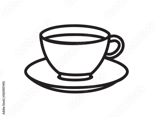 Stylish hot coffee icon in minimal vector format