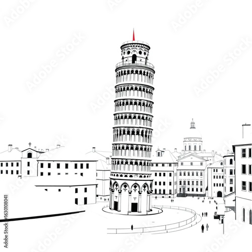 Leaning Tower smothered in snow in Pisa as the city shimmers after rain