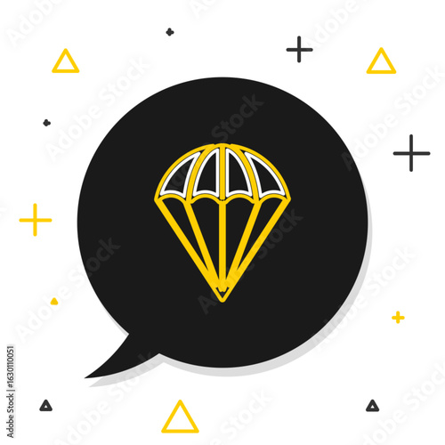 Line Parachute icon isolated on white background. Colorful outline concept. Vector