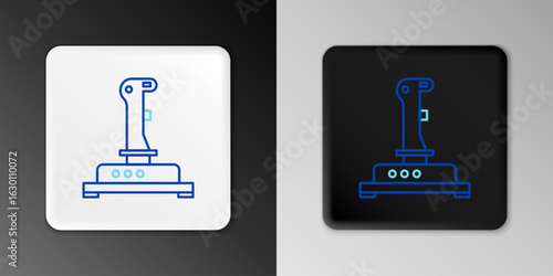 Line Joystick for arcade machine icon isolated on grey background. Joystick gamepad. Colorful outline concept. Vector