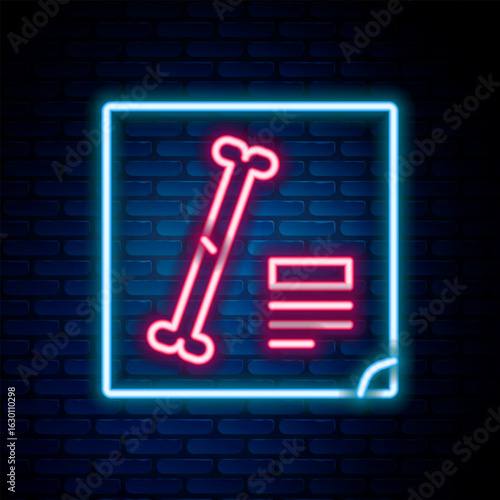 Glowing neon line X-ray shots icon isolated on brick wall background. Colorful outline concept. Vector