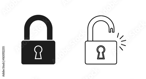 Unlock the possibilities with this iconic security lock silhouette, representing freedom and access, perfect for modern design concepts