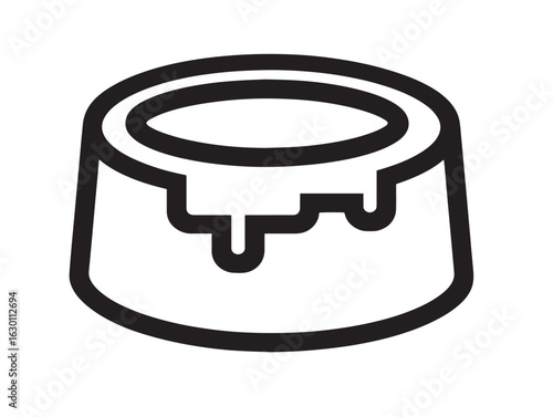 Sweet creme brulee icon in outlined vector style