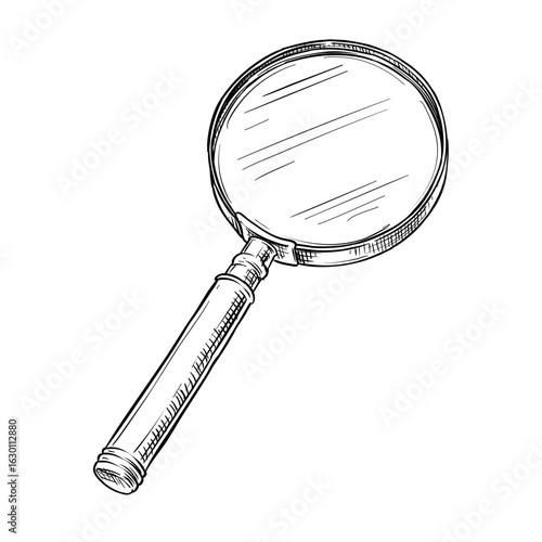 magnifying glass vector hand drawn illustration