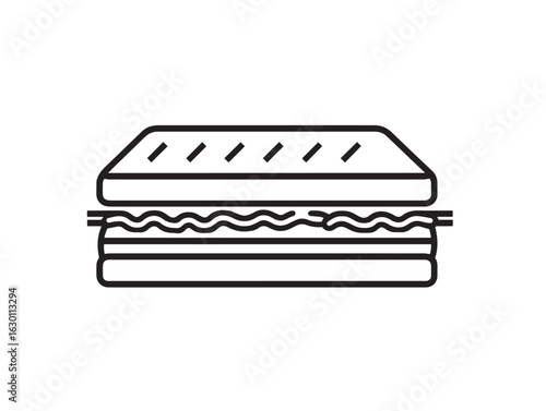 Classic cuban sandwich icon in clean flat design