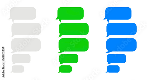 Dynamic chat bubble silhouette collection for modern communication design, perfect for conveying conversations and messages instantly