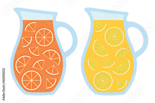 Jug of orange juice. Vector illustration.