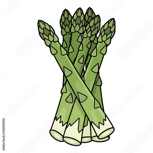 green asparagus bunch cartoon style clip art preview