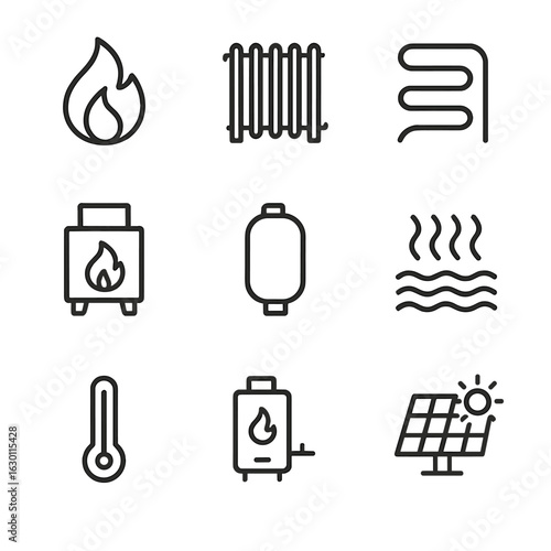 Outline Icon Sets. Outline icon set of mental states: focus, distraction, inspiration, daydream, memory, confusion, alertness,