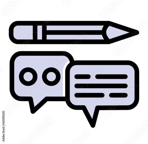 Audio Text Conversion Icon from Communication Collection (Solid Color Lineal Style)