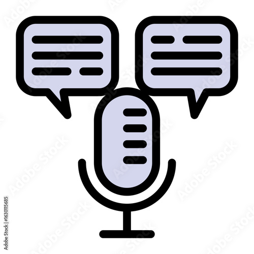 Audio Broadcast Series Icon from Communication Collection (Solid Color Lineal Style)