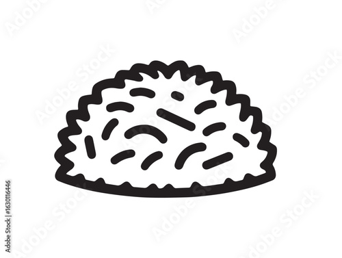 Southern dirty rice bowl in 2D vector line art