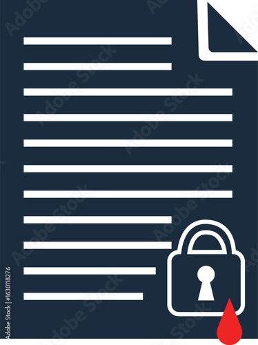 Collection of stylized icons representing various aspects of document security and risk management featuring a clean and modern design suitable for digital platforms