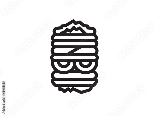 Fresh doner kebab wrap icon in line vector