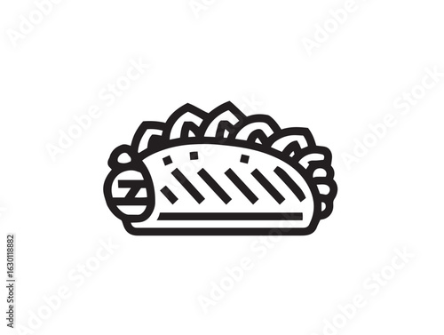 Street-style doner kebab vector line art design