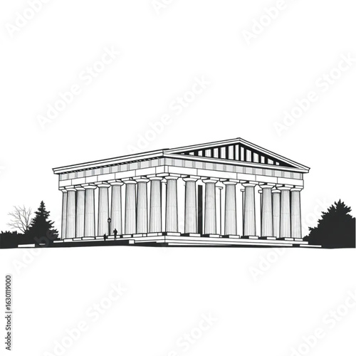 Parthenon illuminated in Athens during the crisp autumn afternoon