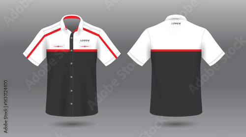 short sleeve work office shirt engineering and racing