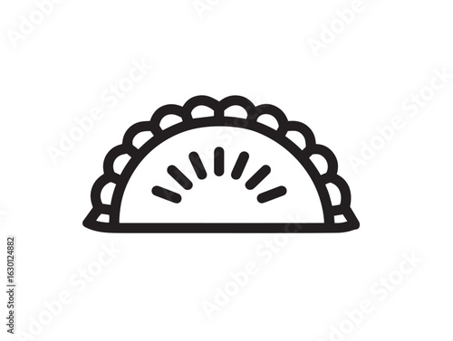 Crispy empanadas icon in clean modern vector outline