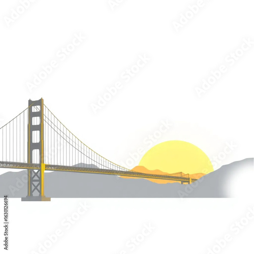 Golden Gate Bridge bathed in golden light in San Francisco on a warm summer evening