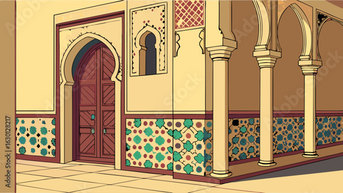 Ornate Moroccan Architecture with Intricate Details.