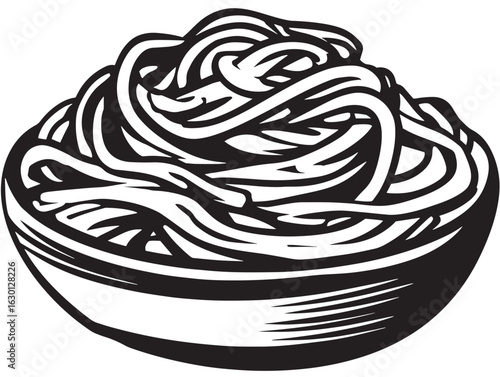 Creamy fettuccine alfredo pasta icon in clean vector style