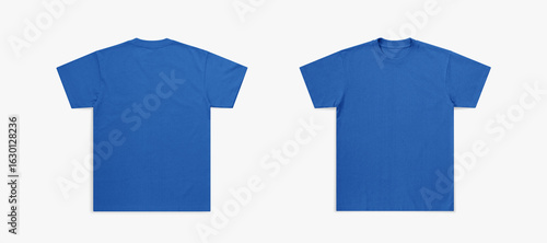 Bild auf Leinwand blue tshirt for mockup, blue tshirt flat lay photo, tshirt photo