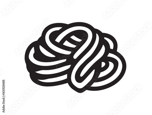 Tasty fettuccine alfredo noodle icon in elegant outline