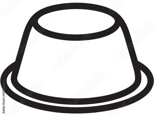Traditional sweet flan pudding in 2D vector format