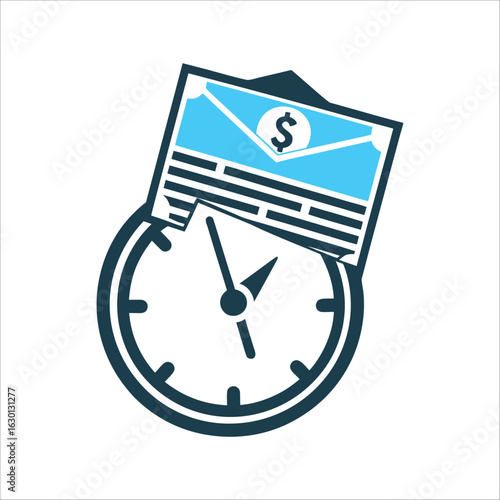 Payroll Services: Time and Payment Concept Payroll Services Clock with payment envelope overlay